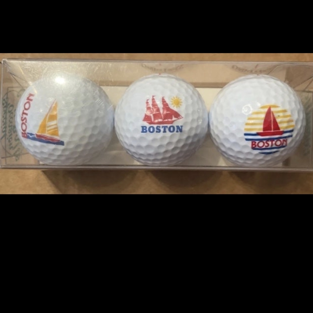 Vintage Boston Boats Golf Balls 3 Pack Sleeve Spalding Enjoylife Inc 1996